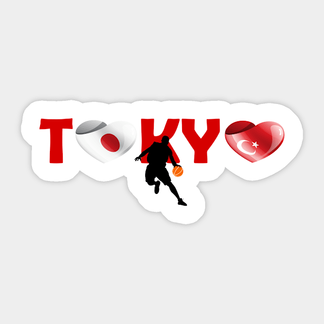 Basketball in Tokyo - team Turkey (TR) Sticker by ArtDesignDE